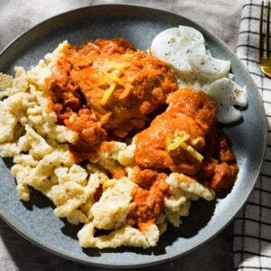 Chicken Paprikash with Spaetzle
