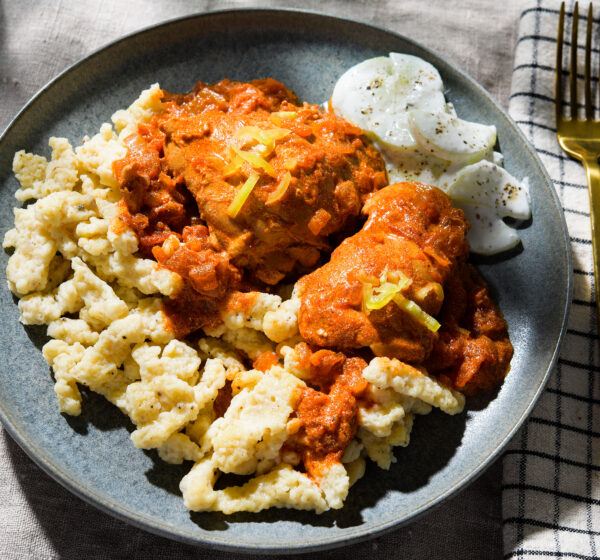 Chicken Paprikash with Spaetzle